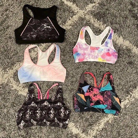 Girls Activewear Bundle Sports Bras Shorts Gymnastics Dance Acro Size 10-14 - Picture 9 of 10
